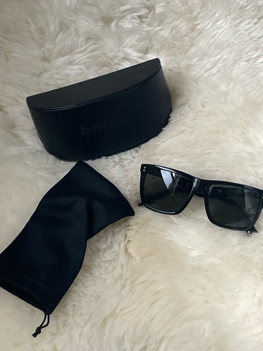 Vintage | rare BLINDE by Richard Walker black acetate wayfarer unisex sunglasses